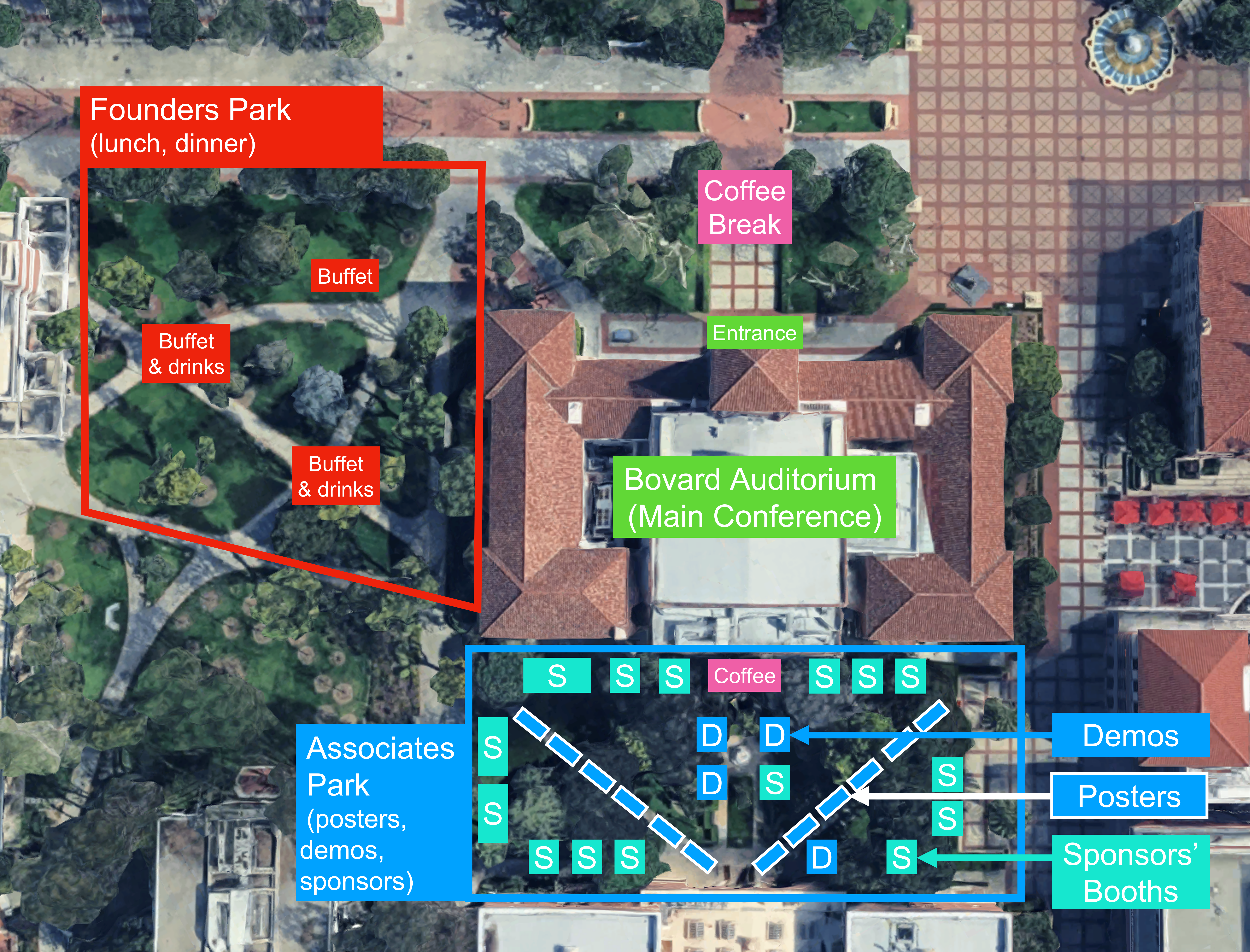 Map of key RSS 2025 locations on the USC campus
