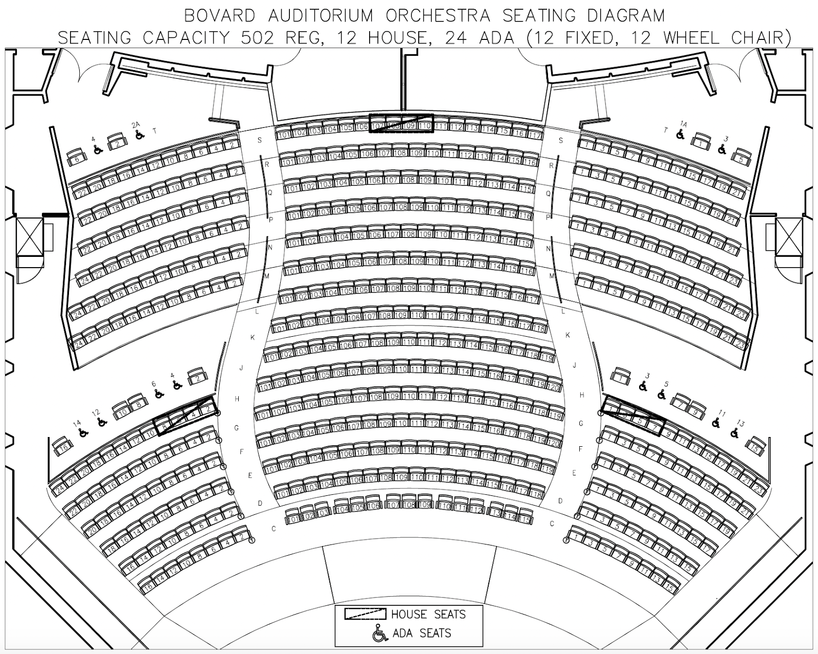 Bovard Auditorium orchestra seating diagram